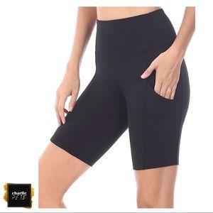 Black Butter Biker Shorts with Pockets